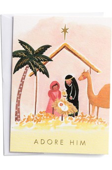 DaySpring Studio 71- Adore Him Christmas Cards - He is Worthy - 18 Matchbox Cards with Envelopes