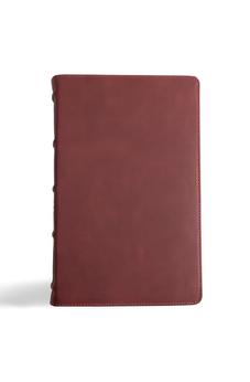 CSB Single-Column Personal Size Bible, Holman Handcrafted Collection, Premium Marbled Burgundy Calfskin, Black Letter, Presentation Page, Full-Color Maps, Easy-to-Read Bible Serif Type