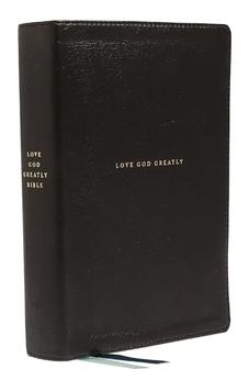 NET Love God Greatly Bible Genuine Leather Black Thumb Indexed Comfort Print
