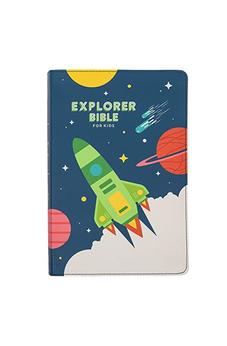 CSB Explorer Bible for Kids, Blast Off LeatherTouch, Red Letter, Full-Color Design, Photos, Illustrations, Charts, Videos, Activities, Easy-to-Read Bible Serif Type