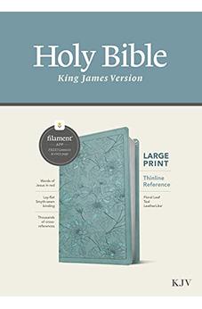 KJV Large Print Thinline Reference Bible, Filament Enabled Edition (Red Letter, LeatherLike, Floral Leaf Teal)