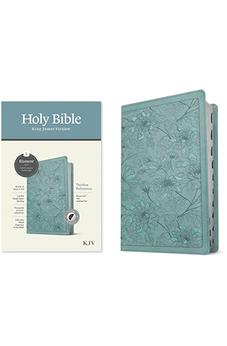 KJV Thinline Reference Bible, Filament-Enabled Edition (LeatherLike, Floral Leaf Teal, Indexed, Red Letter)