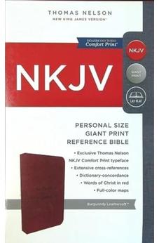NKJV Personal Size Bible, Giant Print, Leathersoft, Burgundy, Red Letter, Comfort Print