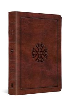 ESV Large Print Compact Bible (TruTone Brown Mosaic Cross Design)