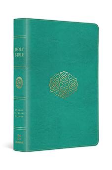ESV Large Print Compact Bible (TruTone Teal Bouquet Design)