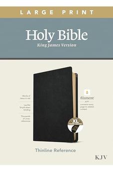 KJV Large Print Thinline Reference Holy Bible (Red Letter, Genuine Leather, Black, Indexed)
