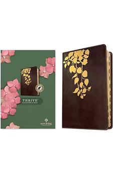 NLT THRIVE Devotional Bible for Women (LeatherLike, Cascade Deep Brown, Indexed)