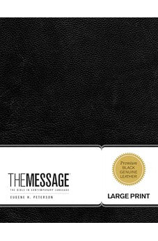 The Message Large Print Black Premium Leather (The First Book Challenge)