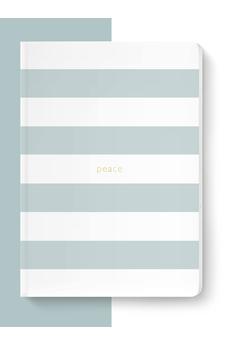 Spirit Stationery Striped A5 Notebook: Dusty Blue
