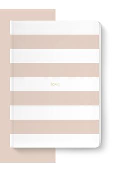 Spirit Stationery Striped A5 Notebook: Dusty Pink