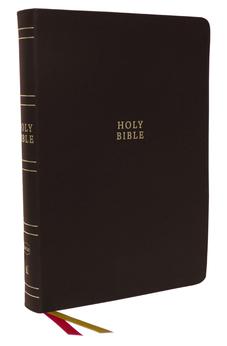 NKJV Holy Bible Super Giant Print Reference Bible, Brown Bonded Leather, 43,000 Cross References, Red Letter, Comfort Print