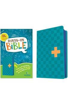 NLT Hands-On Bible for Kids, 3rd Edition (Blue Check Cross LeatherLike): Full-Color, Family Activities, Amazing Facts, Charts, and Maps