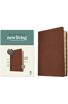 NLT Super Giant Print Bible, Filament-Enabled Edition (Genuine Leather, Brown, Indexed, Red Letter)