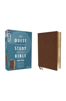 NIV Quest Study Bible, Large Print, Leathersoft, Brown: The Only Q and A Study Bible 9780310465850
