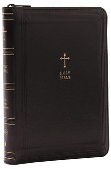 KJV Compact Bible w/ 43,000 Cross References, Black Leathersoft with zipper, Red Letter, Comfort Print
