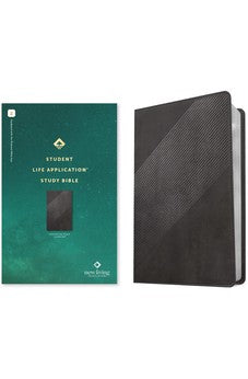 NLT Student Life Application Study Bible (LeatherLike, Charcoal Gray Striped, Red Letter, Filament Enabled)