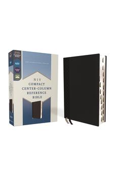 NIV Compact Center-Column Reference Bible, Leathersoft, Black, Red Letter, Thumb Indexed, Comfort Print