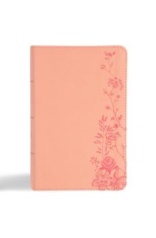 CSB Single-Column Compact Bible, Digital Study Edition, Blush Floral LeatherTouch, Black Letter, Presentation Page, Full-Color Maps, Easy-to-Read Bible Serif Type