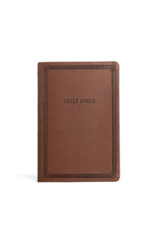 CSB Large Print Thinline Bible, Brown LeatherTouch, Value Edition, Red Letter, Presentation Page, Footnotes, Full-Color Maps, Easy-to-Read Bible Serif Type