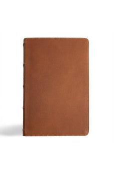 CSB Men's Daily Bible, Brown Genuine Leather, Black Letter, Easy-to-Read Bible Serif Type