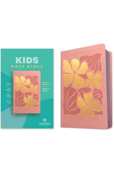 NLT Kids Bible, Thinline Reference Edition (LeatherLike, Tropical Flowers Dusty Pink, Red Letter) 9781496483980