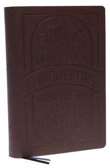KJV Large Print Bible w/ 53,000 Cross References, Brown Genuine Cowhide Leather with Thumb Index Red Letter, Comfort Print