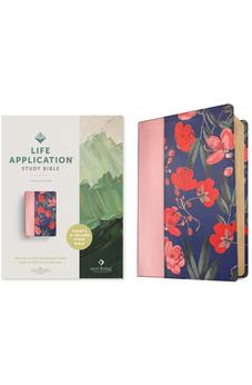 NLT Life Application Study Bible, Third Edition (LeatherLike, Pink Evening Bloom, Red Letter) 9781496478986