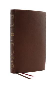 NKJV Deluxe Thinline Reference Bible, Genuine Leather, Brown, Red Letter, Comfort Print 9780785248842