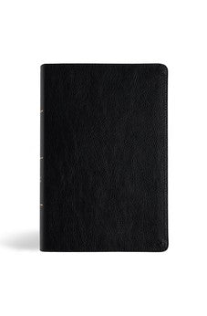 CSB Everyday Study Bible, Black Bonded Leather, Black Letter, Study Notes and Commentary, Illustrations, Articles, Charts, Easy-to-Carry, Easy-to-Read Bible Serif Type