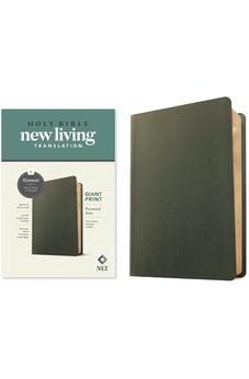 NLT Personal Size Giant Print Bible, Filament-Enabled Edition (Genuine Leather, Olive Green, Red Letter) 9781496474230