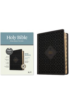 KJV Wide Margin Bible, Filament-Enabled Edition (Hardcover LeatherLike, Ornate Tile Black, Indexed, Red Letter) 9781496479259