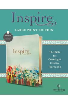 NLT Inspire Bible Large Print, Filament Enabled (LeatherLike, Floral Fields with Gold)