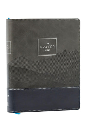 NIV The Prayer Bible: Pray God’s Word Cover to Cover, Black/Gray Leathersoft, Red Letter