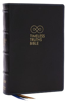 NET Timeless Truths Bible (Black Genuine Leather, Comfort Print)