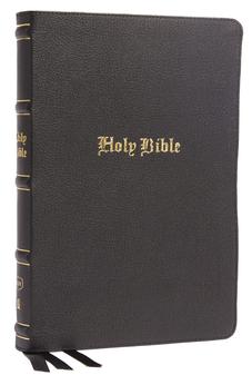 KJV Thinline Bible, Large Print, Genuine Leather, Black, Red Letter, Thumb Indexed, Comfort Print