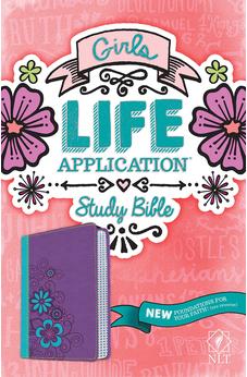 NLT Tyndale Girls Life Application Study Bible, TuTone (LeatherLike, Purple/Teal), NLT Bible with Over 800 Notes and Features, Foundations for Your Faith Sections