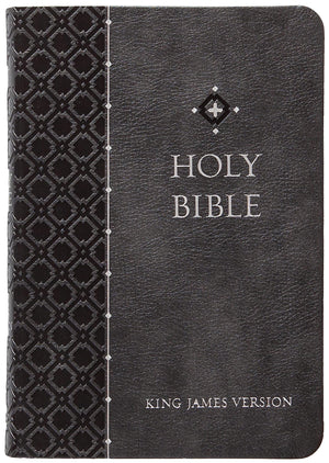 KJV Holy Bible: Granite (Gray), Compact Large Print (8-pt) - Thumb Indexed, Faux Leather
