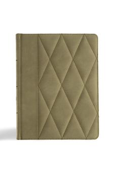 CSB Notetaking Bible, Large Print Edition, Sage Suedesoft LeatherTouch Over Board, Black Letter, Wide Margins, Journaling Space, Single-Column, Reading Plan, Easy-to-Read Bible Serif Type 9798384533412