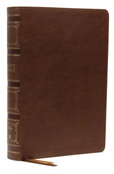 NKJV Single-Column Wide-Margin Reference Bible, Leathersoft, Brown, Red Letter, Comfort Print 9780785248637