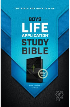 NLT Tyndale Boys Life Application Study Bible, TuTone (LeatherLike, Neon/Black NLT Study Bible for Boys, Foundations for Your Faith Sections