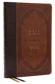 KJV Bible Giant Print Thinline Bible, Vintage Series, Leathersoft, Brown, Red Letter, Comfort Print