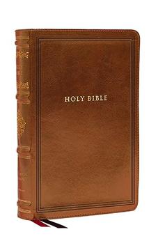 KJV Large Print Reference Bible, Brown Leathersoft, Red Letter, Comfort Print (Sovereign Collection)