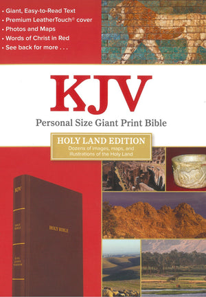 KJV Personal Size Giant Print Bible, Holy Land Edition, Brown LeatherTouch
