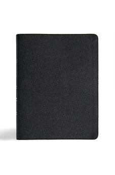 CSB Men of Character Bible, Revised and Updated, Black Genuine Leather, Black Letter, Articles, Character Profiles, Videos, Cross-References, Easy-to-Read Bible Serif Type