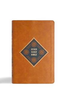 CSB Jesus Daily Bible, Camel LeatherTouch, Guided 52-Week Reading Plan, Easy-to-Read Bible Serif Type