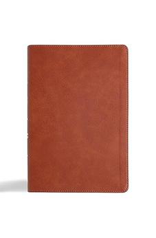 CSB Giant Print Reference Bible, Digital Study Edition, Burnt Sienna LeatherTouch, Red Letter, Presentation Page, Sewn Binding, Full-Color Maps, Easy-to-Read Bible Serif Type