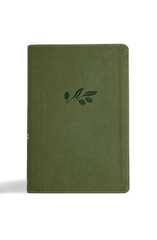 CSB Giant Print Reference Bible, Digital Study Edition, Olive LeatherTouch, Red Letter, Presentation Page, Sewn Binding, Full-Color Maps, Easy-to-Read Bible Serif Type