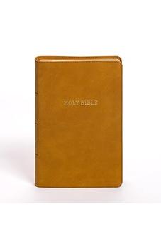 KJV Personal Size Giant Print Bible, Camel Suedesoft LeatherTouch, Indexed, Red Letter, Presentation Page, Footnotes, Full-Color Maps, Easy-to-Read Bible MCM Type