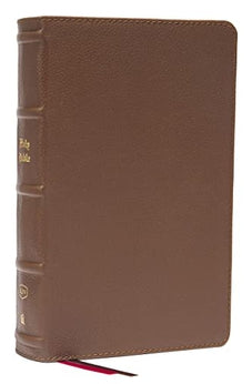 KJV Personal Size Large Print Single-Column Reference Bible, Genuine Leather, Brown, Red Letter, Comfort Print 9780785291152