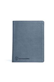 CSB Life Counsel Bible, Slate Blue LeatherTouch, Black Letter, Articles, Word Studies, Quotes, Cross-References, Easy-to-Read Bible Serif Type